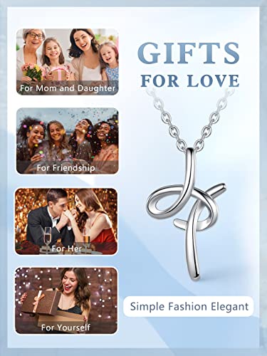 EUDORA Sterling Silver Necklace 26 Letters Alphabet Personalized Charm Pendant with 18inch O-Ring Chain H