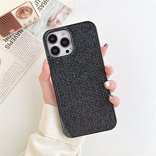 Coque silicone iPhone 14 Pro ENILSA noire avec strass scintillants de luxe