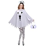 Halloween Costumes for Women Adult: Ghost Costume Poncho Set of 4 for Halloween Cosplay Party