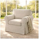HomeTown Market Housse de canapé résistante de Remplacement Compatible for IKEA Ektorp Housse de canapé Slipcover Uniquement. Canapé Non Inclus. (Fauteuil Polyester Beige)