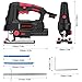 Jigsaw, Meterk Upgraded 800W 6.7 Amp 3000 SPM Jig Saw with Laser Guide & LED, 6 Variable Speed, 4PCS T-Shank Saw Blades, Scale Ruler, 78.74 Inches Cord, ±45°Bevel Cutting Angle