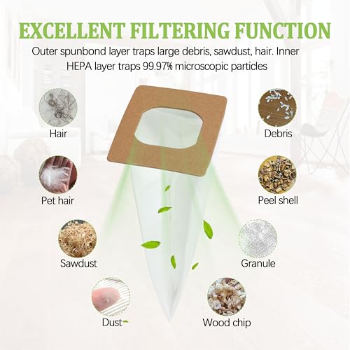 Image of 10 Pack Type I HEPA Vacuum Bags Replacement for Hoover AH10005 Series | Compatible with UH30010COM UH30010CA SH10000 premium HEPA filtration maintains optimal vacuum suction and clean indoor air.