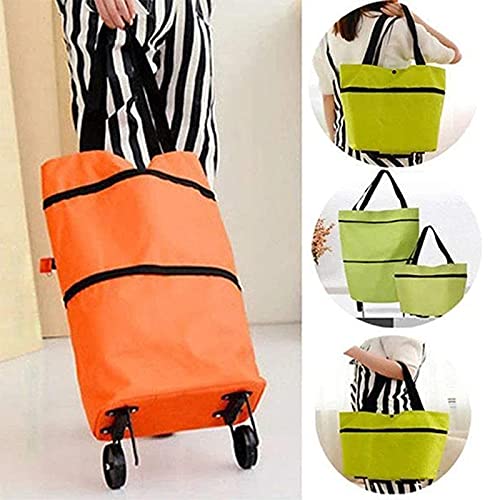 Selotrot Faltbare Trolley-Taschen, Einkaufstrolley, zweistufiger Reißverschluss, 2-in-1-Einkaufswagen für zu Hause… – Bild 6