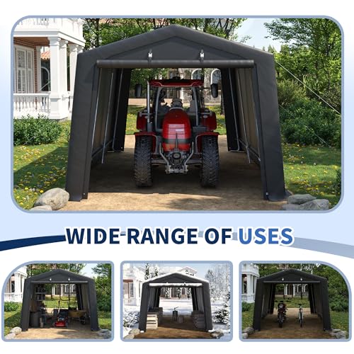 Vonzoy Carport 10'×15' Heavy Duty,Car Canopy Portable Garage With Roll-Up Zipper Door,Thick Shelter Storage Canopy Tent thumb #4