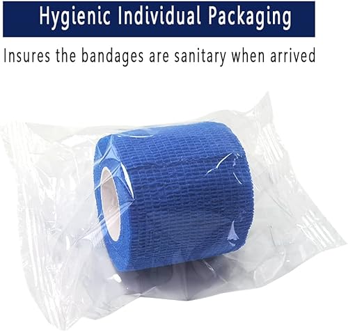Miniatura 2 de MINGYUE - Paquete de 6 vendajes autoadhesivos de 2 x 5 yardas, cinta atlética, cinta deportiva, cinta para muñeca y tobillo, vendaje cohesivo para