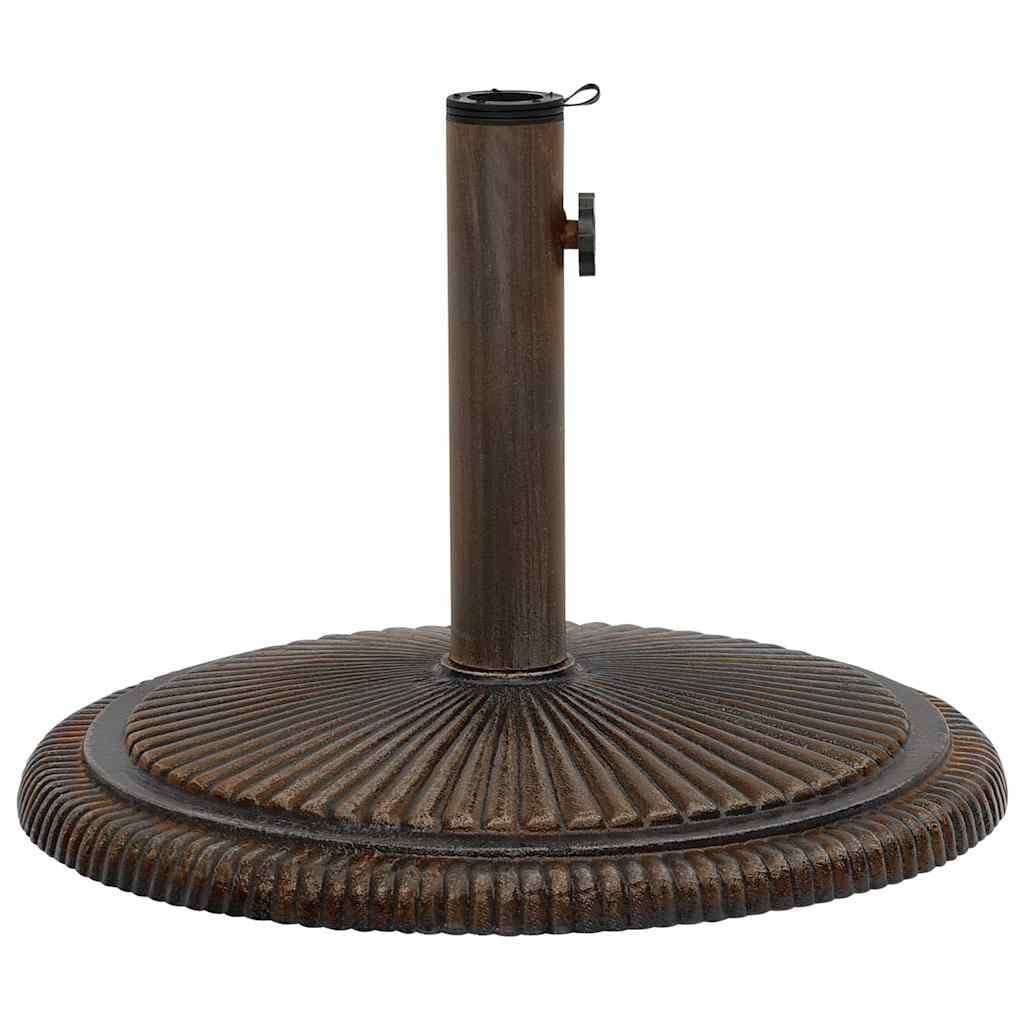 Supporto per ombrellone in ghisa bronzo, 45 x 45 x 30 cm, con adattatore per aste da 35-48 mm, base stabile per giardino, balcone, terrazza, patio, spiaggia