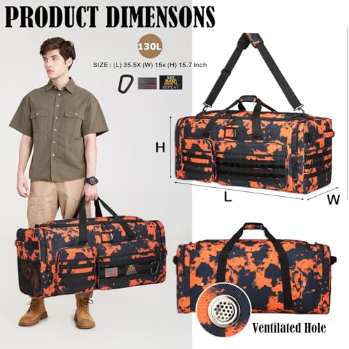 Image of 130L Extra Large Duffle Bag for Men, Heavy Duty Large Duffle Bag for Travel