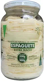 Palmito de Pupunha em Conserva Espaguete Extra Macio, 550g, Peso Drenado 300g