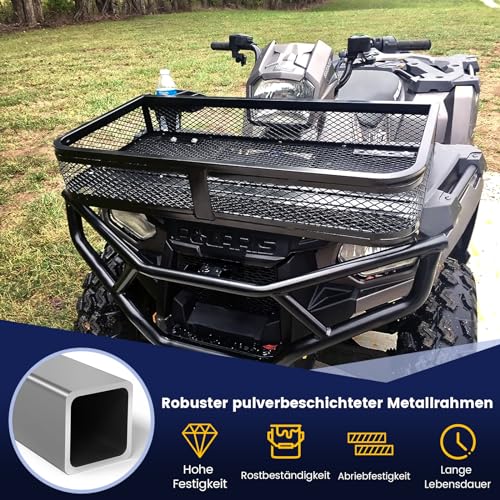 COSTWAY ATV-Frontladekorb, Frontgepäckkorb, Gepäckträgerkorb, ATV/UTV-Zubehör-Aufbewahrungskorb, ATV-Laderaumbox, 92 x 44 x 16,5 cm