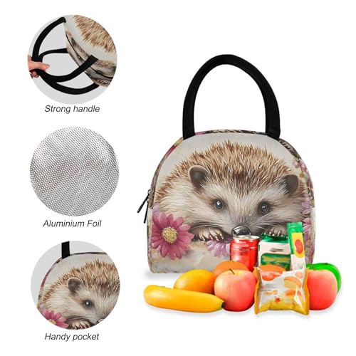 Cute Animal Print Backpack Set with Lunch Bag, Large Capacity Travel Backpacks and Lunch Box Insulated for Commute Hiking Picnic4