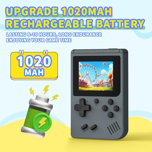 Image of Retro Handheld Games Console Built-in 400 Video Games, Portable Handheld Emulator with 3.0 Inch Screen, Mini Travel Retro Gaming Consle (Classic Gray)