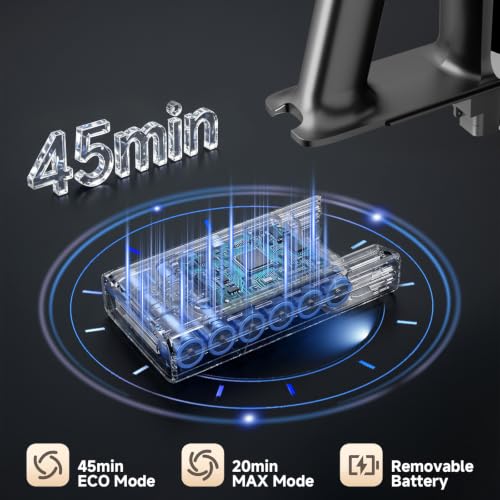 Image of Cordless Stick Vacuum Cleaner - Rechargeable,45Kpa Powerful Suction Vacuum for Home,45Mins Runtime,Detachable Battery,Anti-Tangle, 8 in 1 Lightweight Vacuum for Pet Hair Carpet Hardwood, Gold