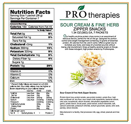 High Protein Chips - Keto Friendly Protein Sour Cream & Fine Herb Zippers (15g Protein) 7 Servings/Pack - Thumbnail 2