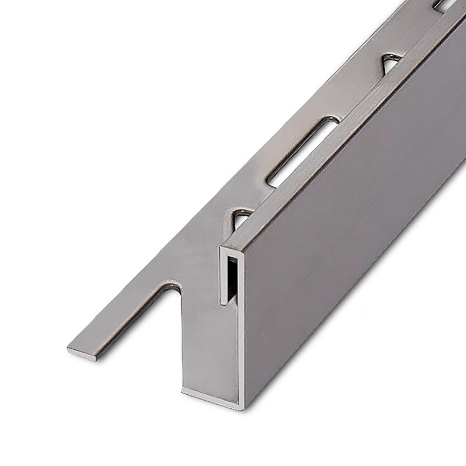 Barre de seuil salle de bain inox brossé pour transition carrelage béton
