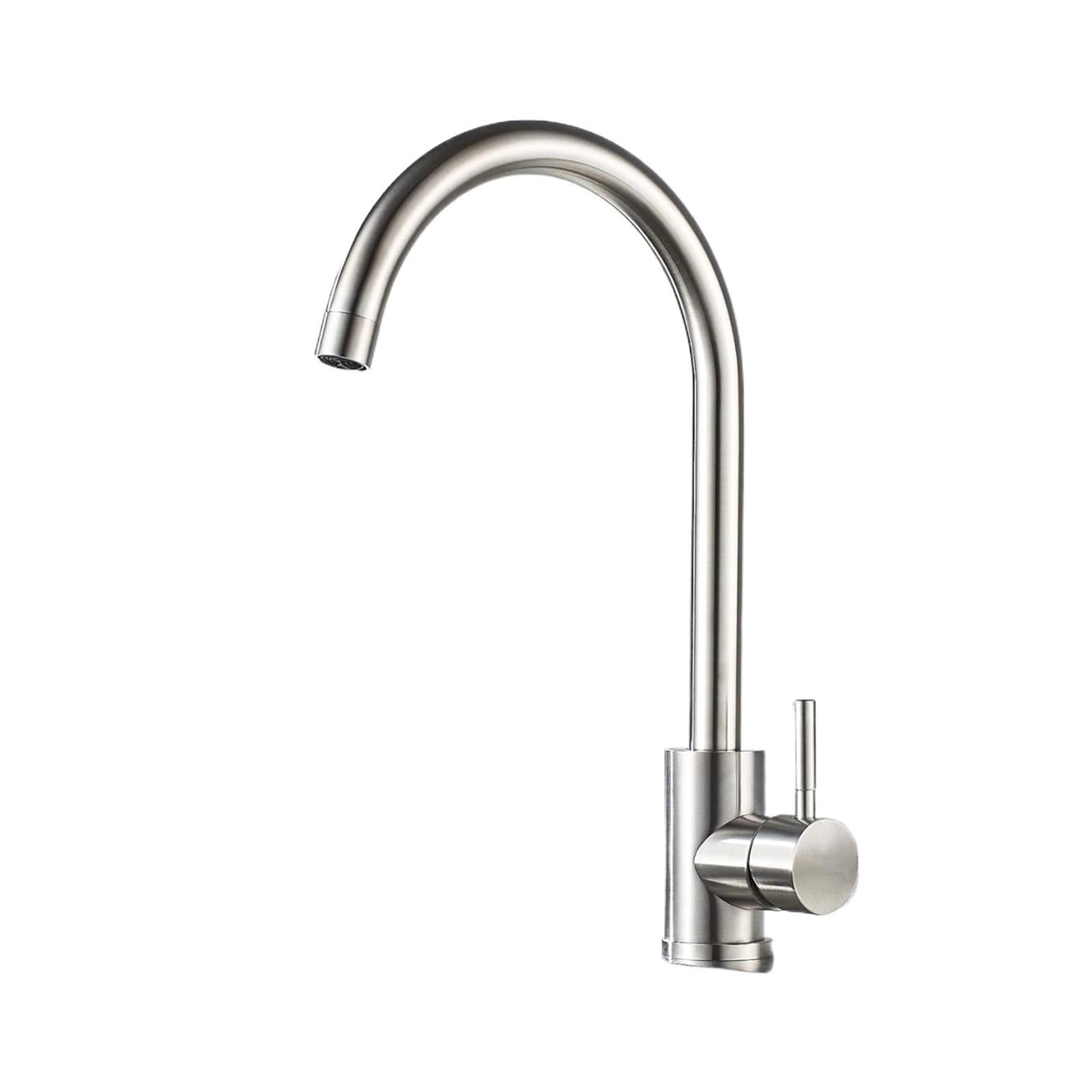 Robinet d'évier de cuisine extractible en nickel brossé au design contemporain