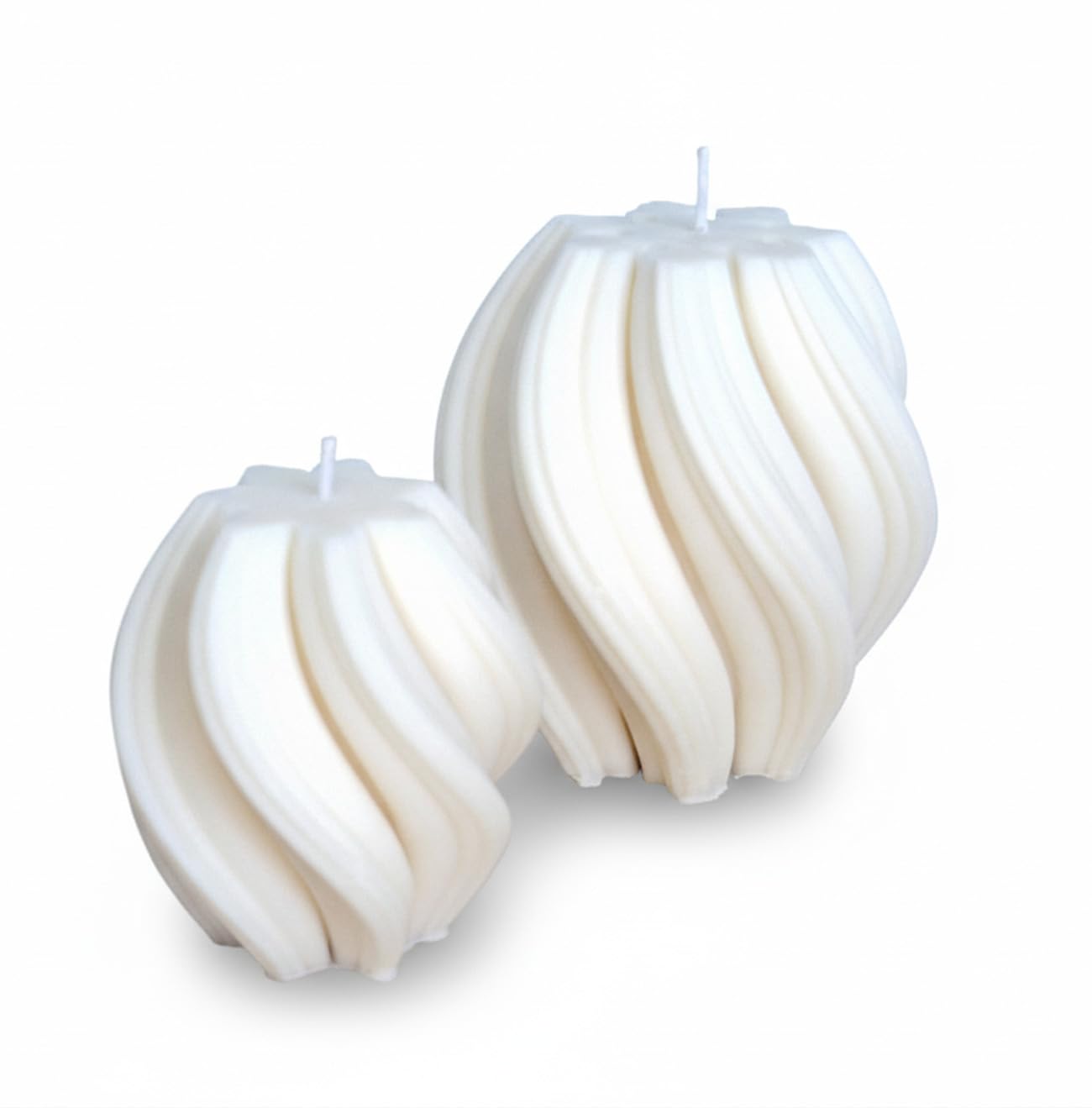 Swirl Kerze 2er Set, Wave, Twist, Spiralkerze, Spirale Motivkerze XXL, handmade, Geschenk