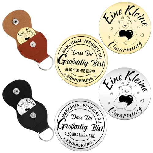 MHDUYEG 4 Pezzi Portafortuna da Regalare Portafortuna Donna Uomo Portafortuna Regali per Fidanzato Amicizia Portachiavi, Portafortuna Regalo di incoraggiamento scolastico per Amico, Famiglia