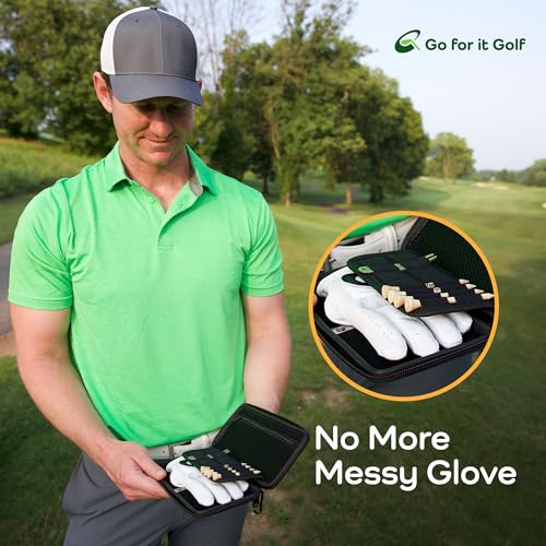 Go For it Golf Estojo de luva com modelador magnético para luvas – Estojo de golfe com suporte magné