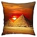 Fundas De Cojines Atardecer Pirámide Egipcia Paisaje Naturaleza Fundas De Cojín Cuadradas Duradero Sostenible Cuadrado Cubierta De Almohada para Sala De Estar, Coche, 45 X 45 Cm