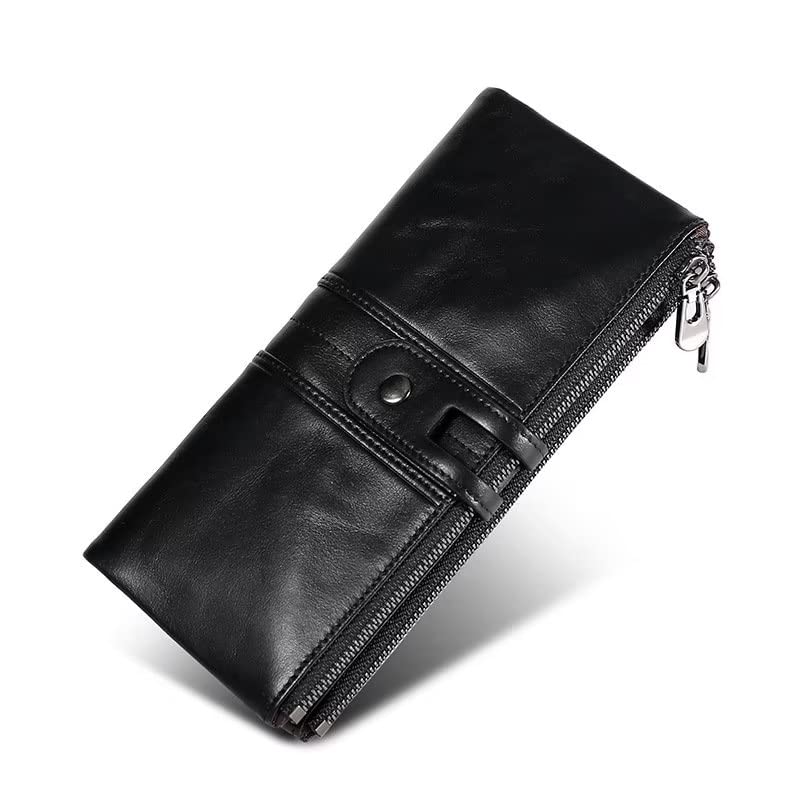 Wallet for Women Genuine Leather Card Holder Vintage Long Clutch Wallets Travel Phone Purse With RFID Blocking