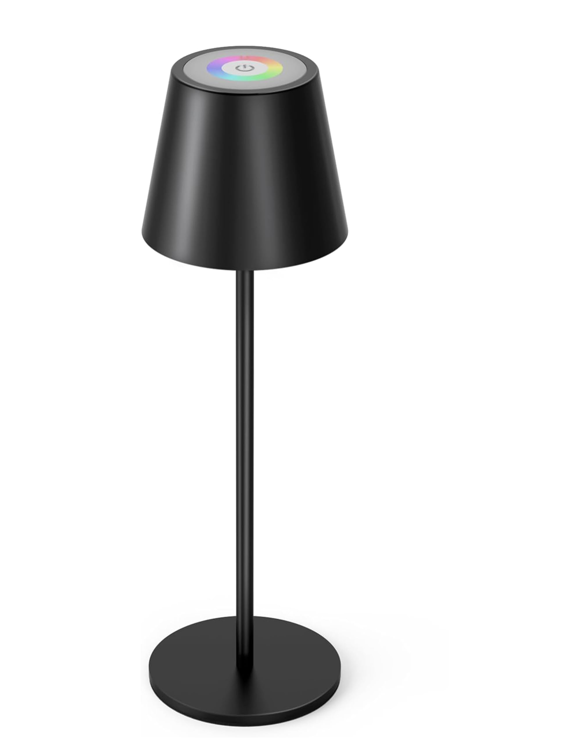 sympa Cordless Table Lamp, Rechargeable Table Lamp with 7 Colors RGB Mode, 4000mAh Battery Operated Portable Stepless Dimming Dining Table Lamp, Touch Control, IP54 Waterproof for Outdoor (Black)