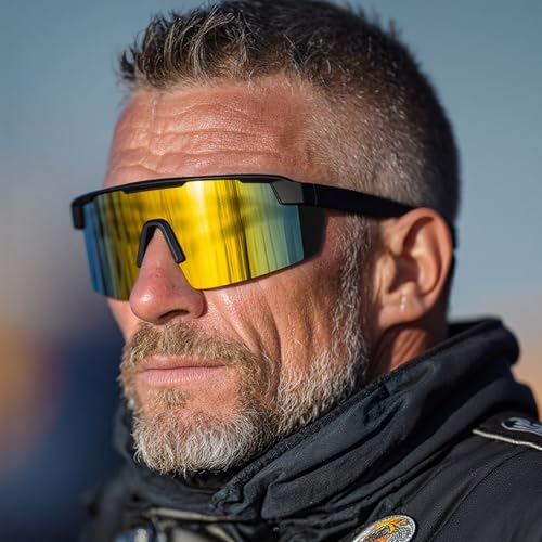 Image of WISTON XL Z87 Sunglasses for Big Wide Heads Men Women,TR90 Ultralight UV400 Protection Sun Glasses Z8224