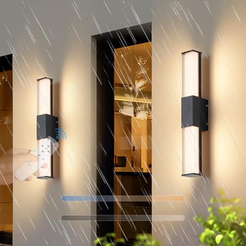 Applique Murale Extérieur LED Étanche IP65 Luminaire Dimmable Télécommande Jardin Terrasse 30cm