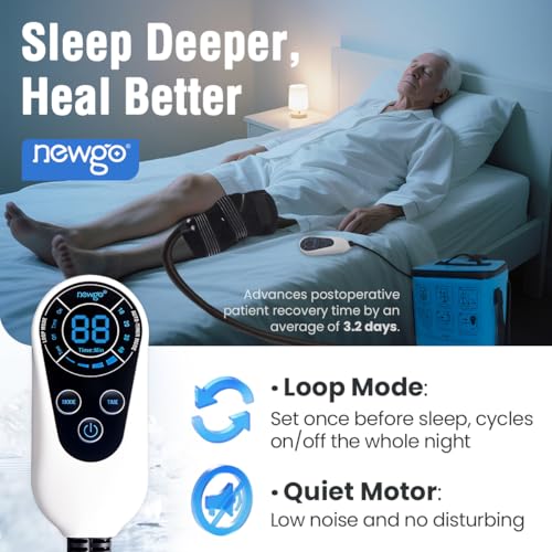 NEWGO Cold Therapy Machine with Programmable Timer & Quiet Pump – Lightweight Cold Pad for Knee/Shoulder After Replacement Surgery, Post-Op Swelling, Joint Pain, Arthritis, Sports Injuries - Image 4