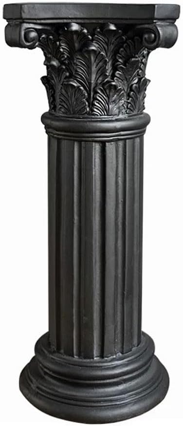 Vintage Weathered Corinthian Column Pedestal, Magnesium Oxide Greek Pillar Stand for Home Garden, Patio, Yard Decoration and Event Displays(Black,85cm-33.5in)