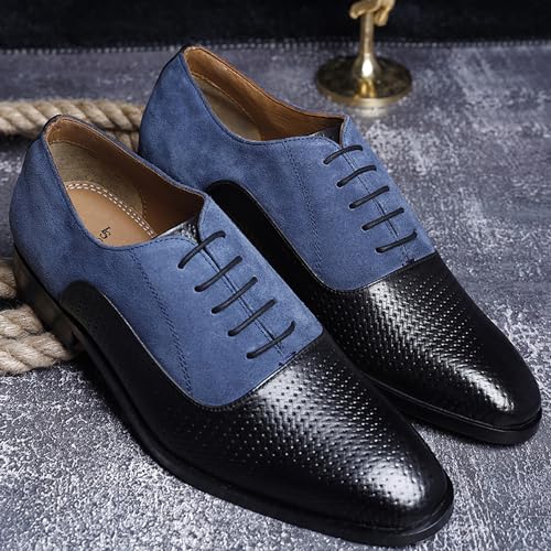 Image of LOUIS STITCH Men's Handcrafted Formal Derby Shoes Italian Leather Lace Up Shoes for Men (EUDTSU)
