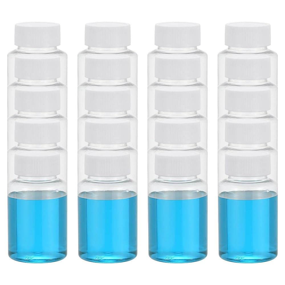 20 Stück 100 ml Reagenzflaschen, PET-Weithalsflaschen, runde Flaschen mit Schraubverschluss for Laborwasser, Reagenzien, Flüssigkeiten, feste Proben, Aufbewahrungsdichtung