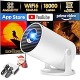 [App intégrée] Videoprojecteur 2025 Rétroprojecteur Portable Mini Projecteur, AKIYO O2 Projecteur Video Supporte 4K 1080P Auto Keystone 180° Rotation, Compatibile avec HDMI/TV Stick/USB/PS5