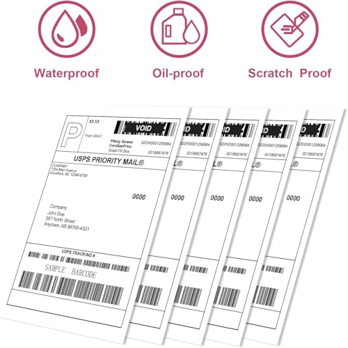 4”x6” Thermal Labels Shipping Labels, BESTIKER 4”x6” Direct Thermal Labels 1 Rolls, Compatible Zebra 2844 Rollo Thermal Printer Label 4x6 with Perforated, 250 Labels/Roll, 1” Core image 3