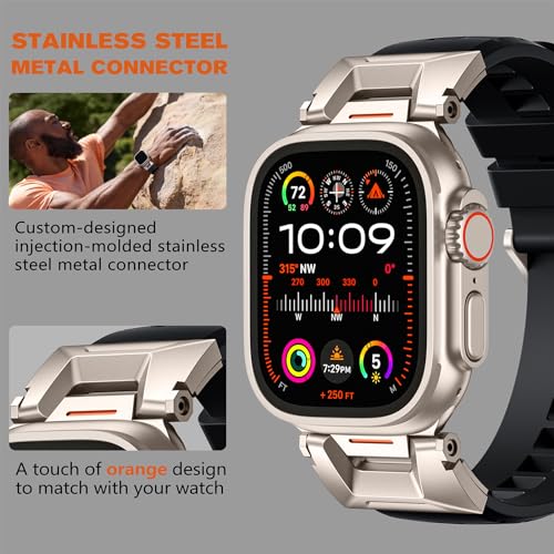 Bandletic Compatible with Apple Watch Ultra 3 Band 49mm for Men, Soft Rugged FKM Sport Strap for iWatch Ultra 3 2 1, Series 11/10 46mm, 9/8/7 45mm, SE3/SE2/SE/6/5/4 44mm — view 5