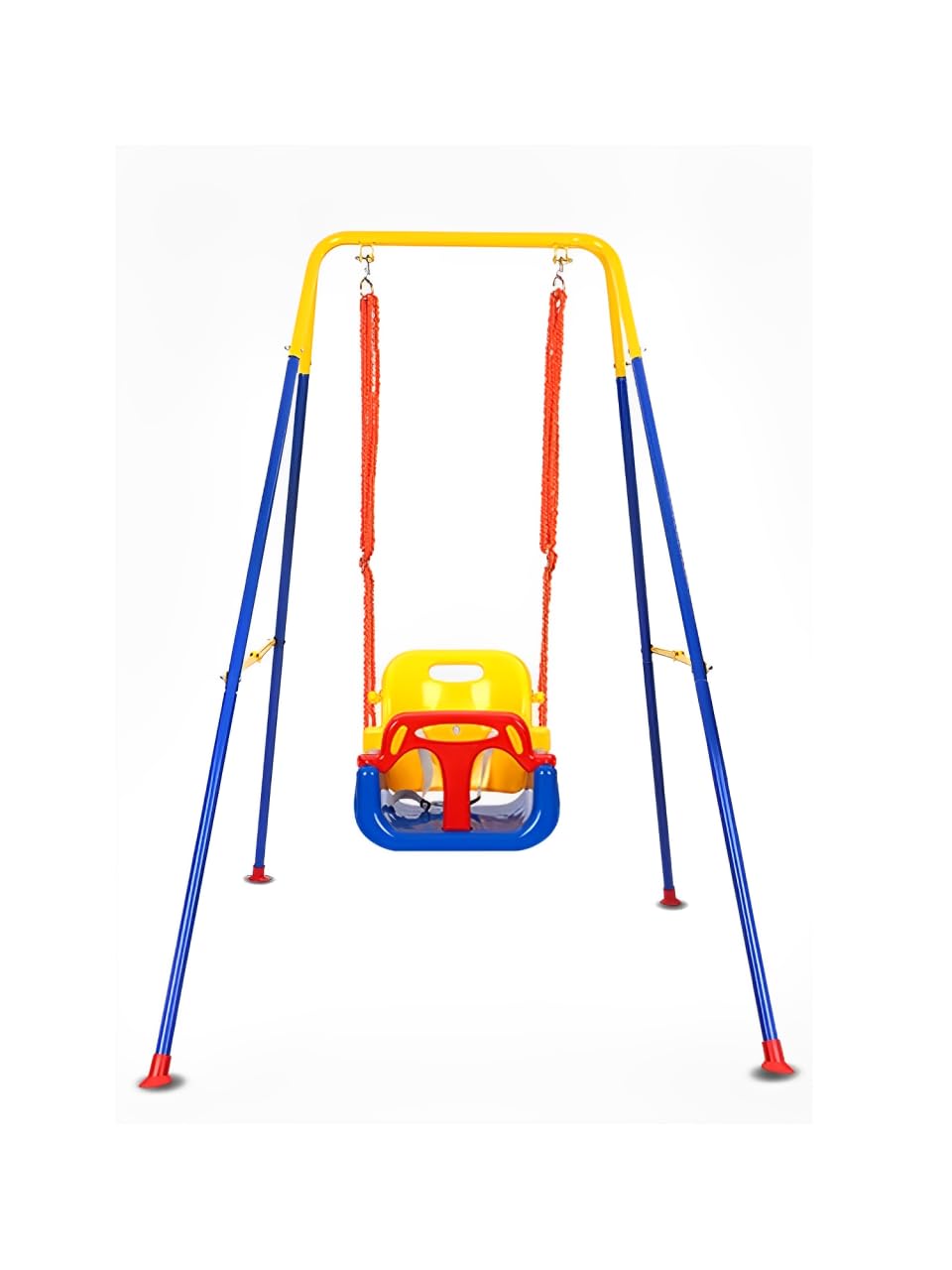 MAGIC SELECT Columpio para Niños.Columpio Parque Infantil.Asiento 3 en 1 Ajustable con Respaldo y Protección Frontal para Interior y Exterior,Jardín. con cinturón de Seguridad, Cuerda y Estructura.