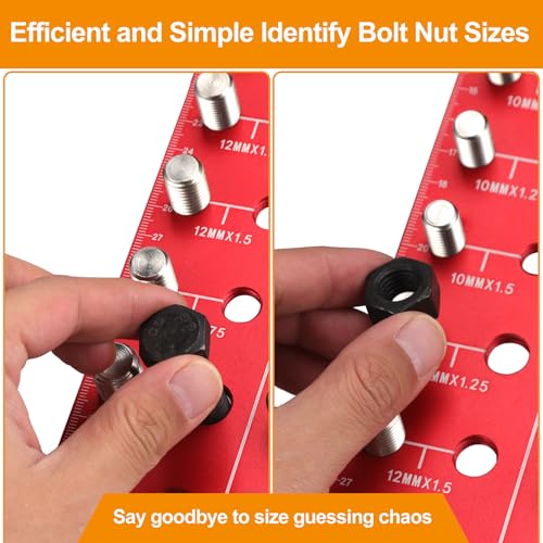 Miucoguier LPBA8639 Thread Checker - 28 Nut & Bolt Thread Checker, Bolt Size And Thread Gauge 14 Standard And 14 Metric Sizes thumb #2