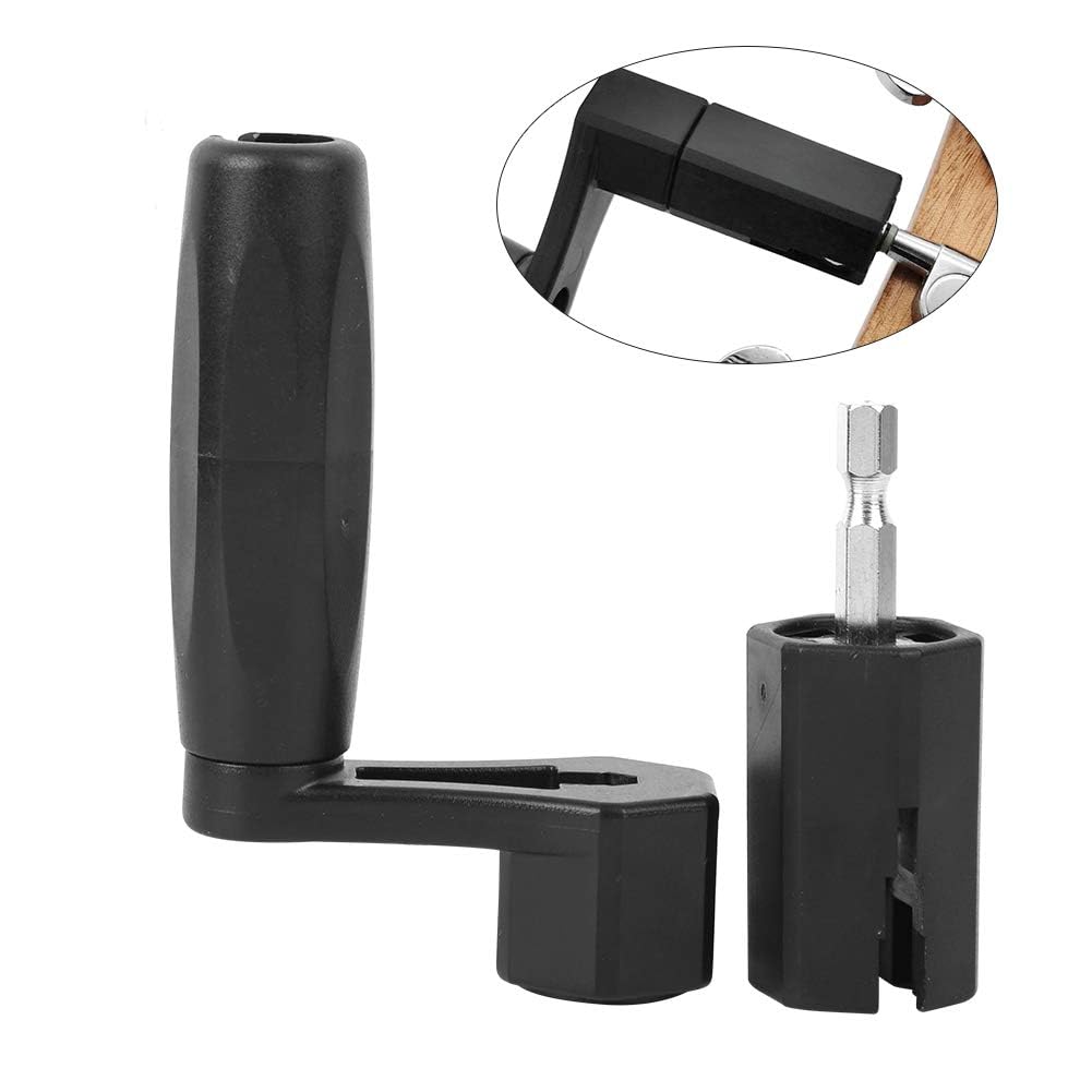 Enrouleur de Cordes de Guitare, Manivelle de Guitare 2 en 1 Outil de Guitare Détachable Extracteur de Goupille de Pont Intégré Tournevis pour Guitare électrique, Guitare Classique