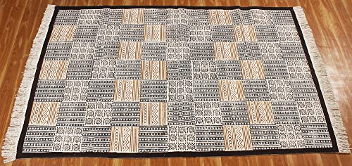 Tapis de salle de bain indien lavable grand format en coton multicolore - 6