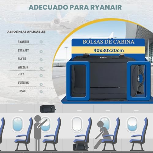 Miniatura 2 de Vmikiv Mochila Viaje Cabina Avion 40x20x25 Para Ryanair Mochila De Viaje Pequeña Bolsa De Viaje Equipaje De Mano Mochilas Maletas De Viaje Cabina Con Bolsillo Antirrobo