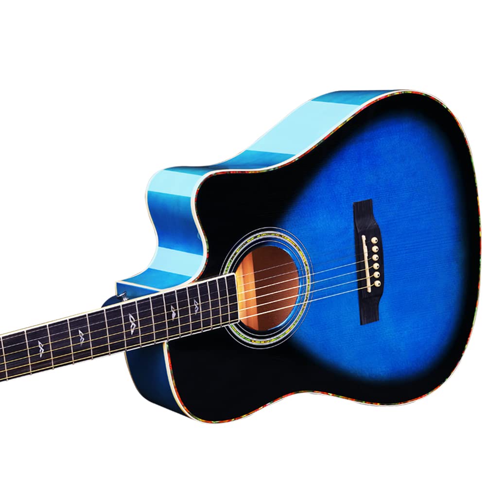 Vangoa Elektrische Akoestische Gitaar 41 Cutaway Dreadnought 4 Band EQ Elektro Akoestische Gitaar met Beginners Accessoires, Zwart