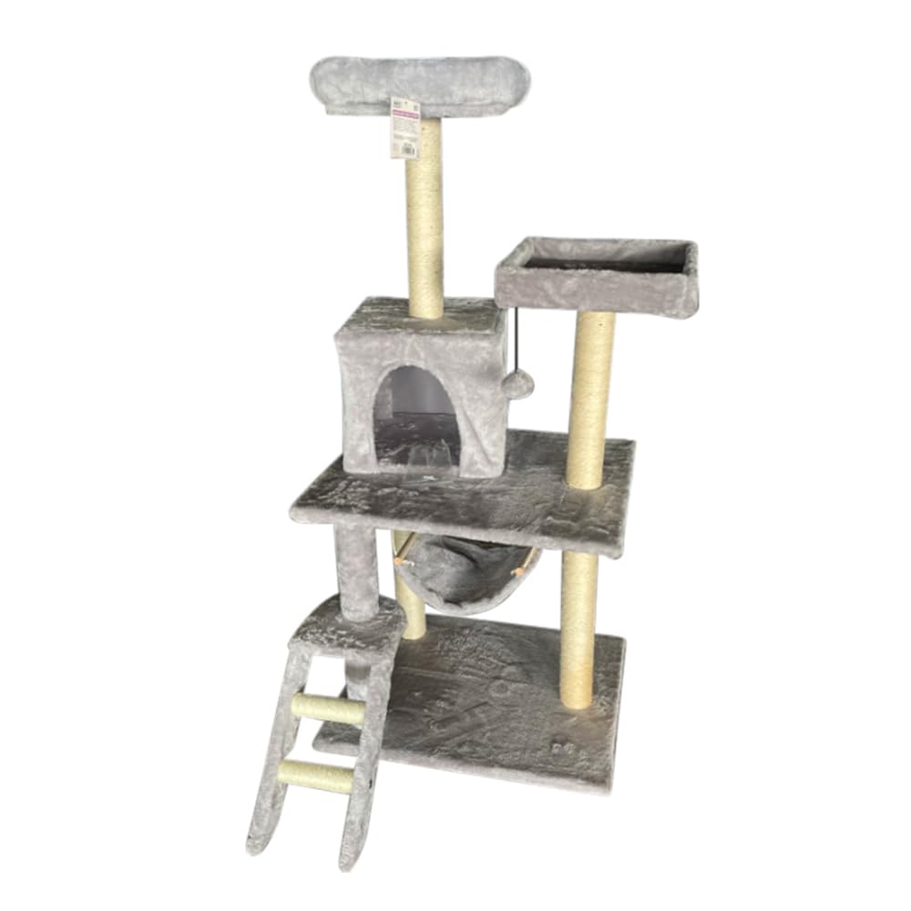 Poste rascador para Gatos Grandes Rascador para Gato Postes rascador para Gatos de 48x 58x 134cm Pelota Colgantes arbol rascador Gatos con Cuna y casa(SOY0186)