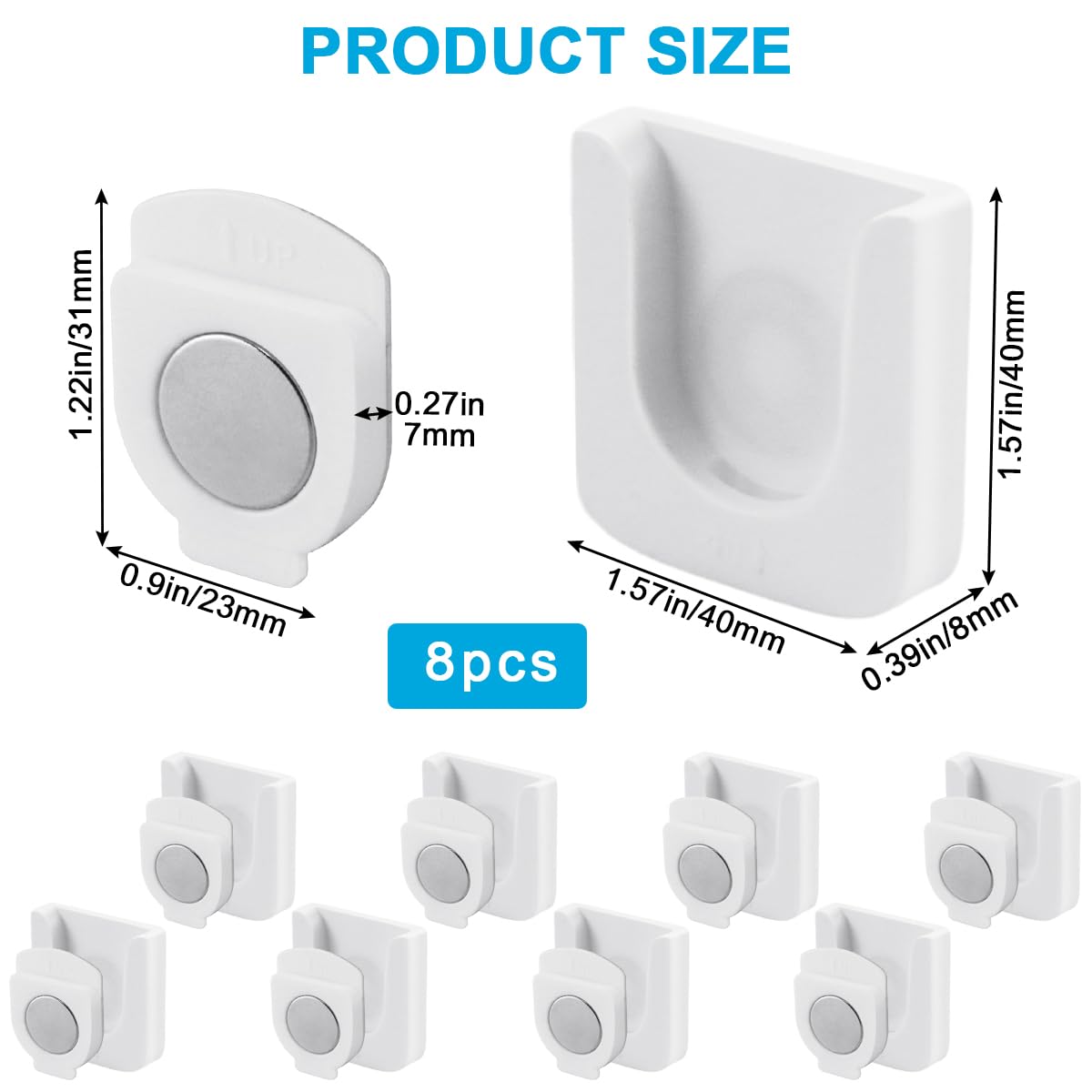 8 Porta Telecomando Magnetici - Supporto Parete Adesivo Universale
