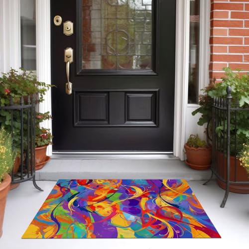 Tapis de sol moderne graffiti abstrait lavable moquette salon
