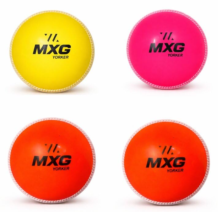 Image of MXG Yorker I-10 Cricket Ball | Heavy Bounce Ball for Street, Ground, Practice, Training & Matches (Multicolor, Pack of 4)