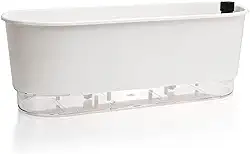 Vaso Jardineira Autoirrigável Branco 40cm Raiz Terrazo Para Todos Tipos de Plantas