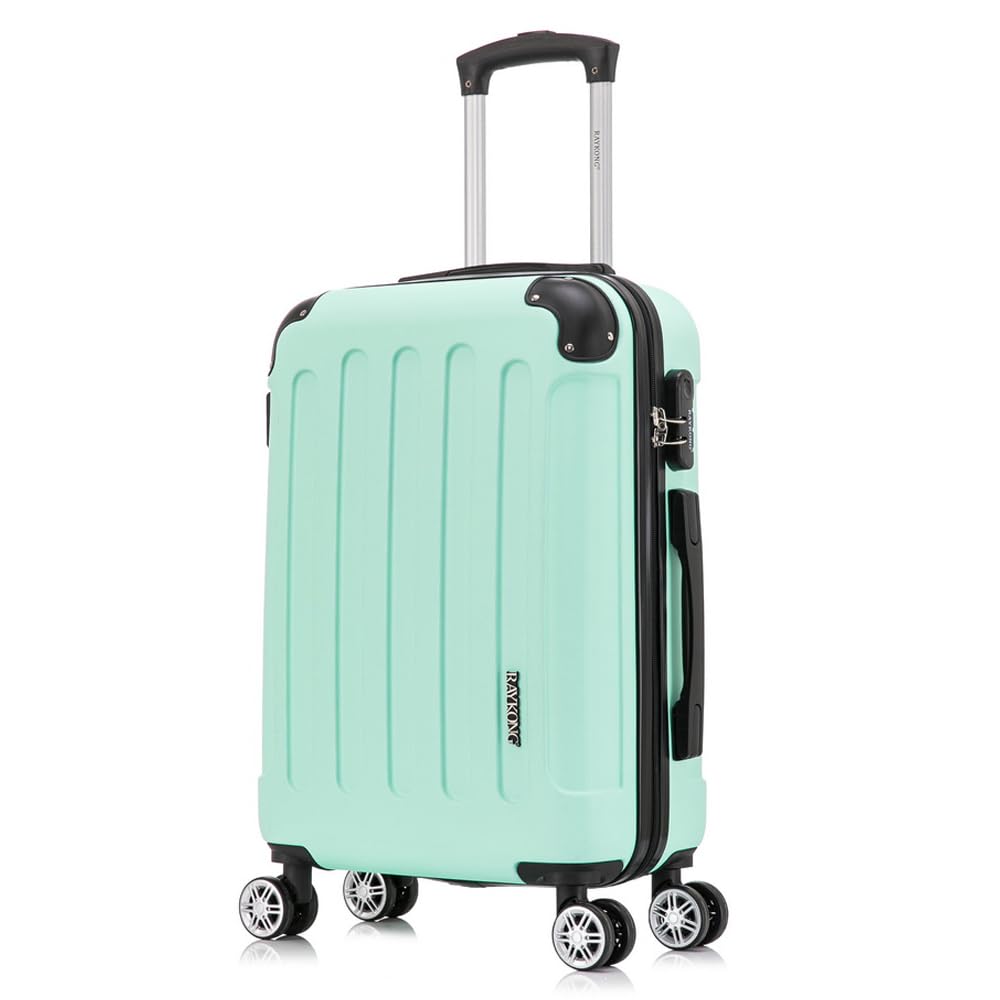 RAYKONG Maleta Cabina ABS 55x40x20cm (40L) - Trolley pequeña Equipaje de Mano - Menta