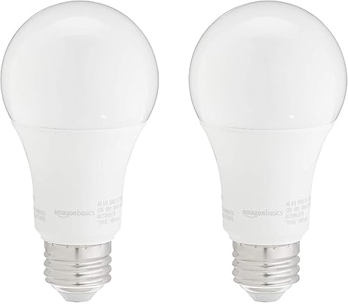 Amazon Basics - Bombilla LED A19, equivalente a 100 vatios, eficiencia energética de 15 W, base estándar E26, blanco suave 2700 K, no regulable,