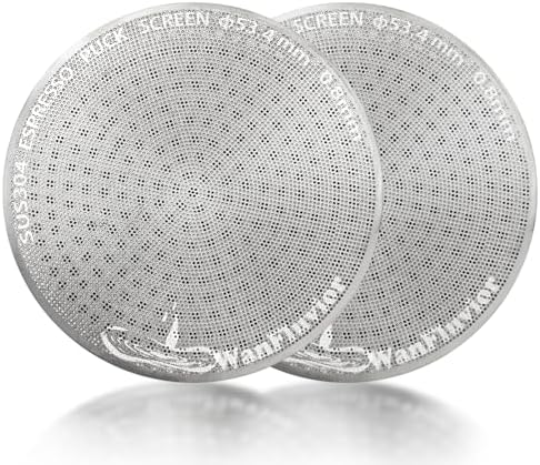 2 Pack Espresso Puck Screen 53.4mm - 304 Stainless Steel Reusable...