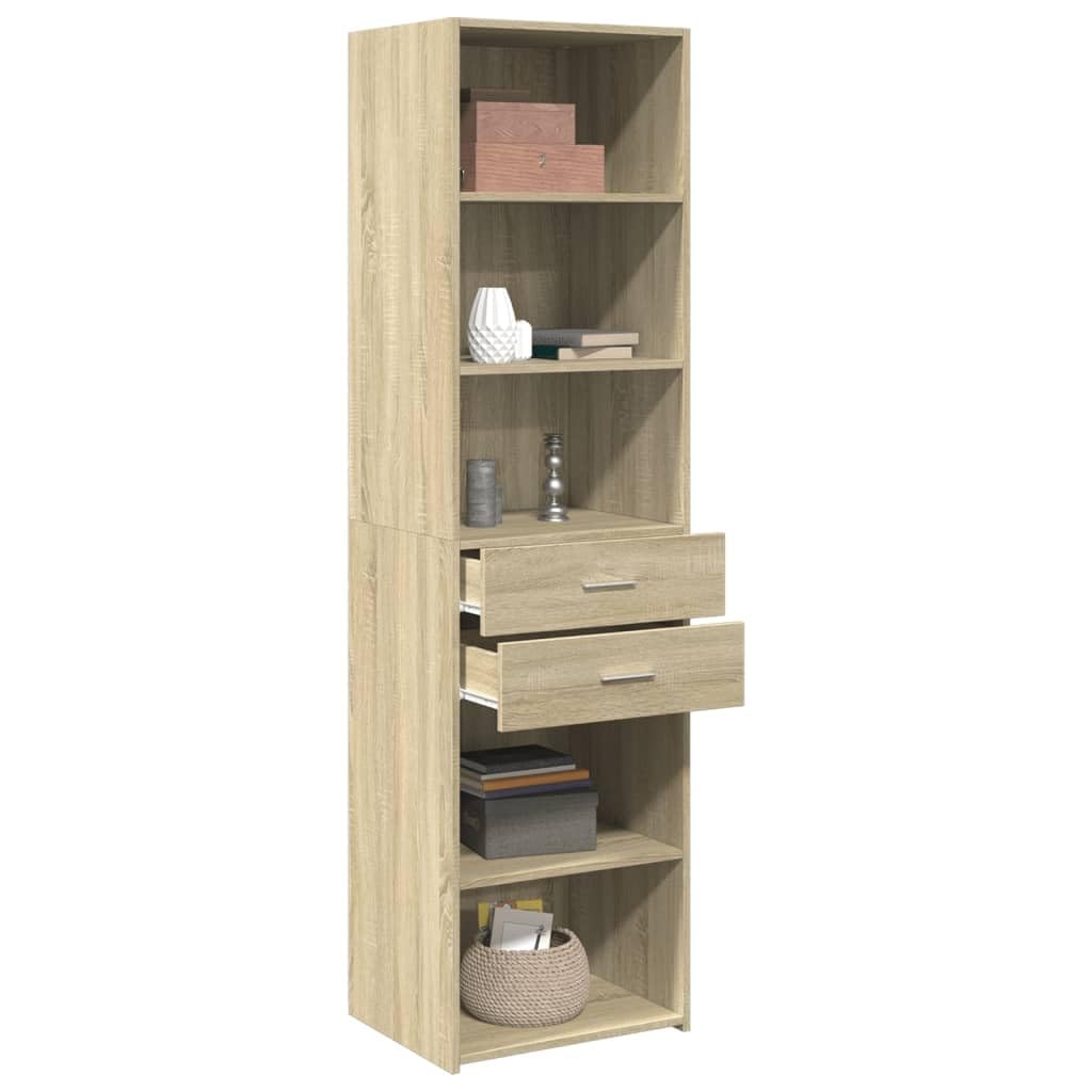 Meuble haut classique en chêne Sonoma - 50 x 42,5 x 185 cm - En bois avec beaucoup d'espace de rangement - Design moderne intemporel - Résistant à l'humidité - Pour la maison