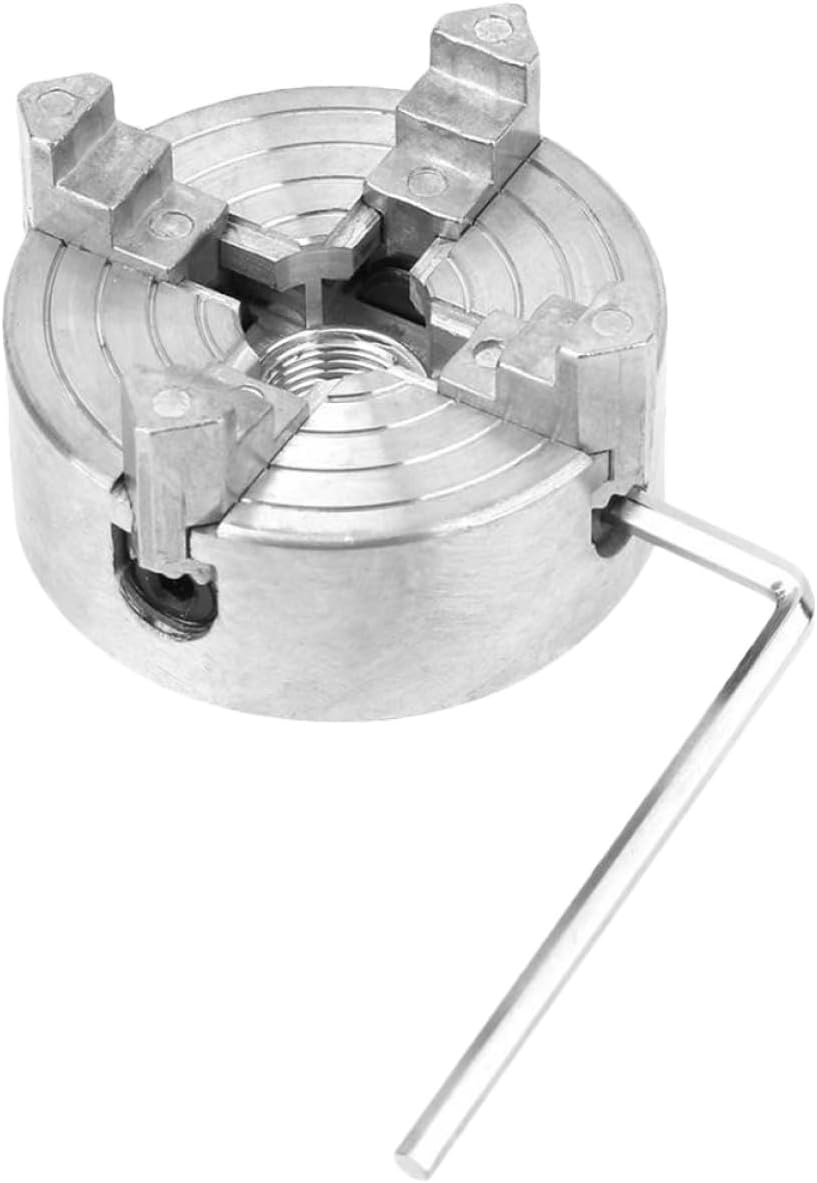 Zerodeko 4-jaw Zinc Alloy Manual Lathe Chuck Sturdy Clamp Tool for Metal Turning DIY Lathe Parts Accessory 1pcs Suitable for Power Hand Tools